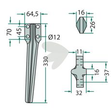 Kraftfuld rotorharvetand fra Eberhardt, perfekt til krævende applikationer.