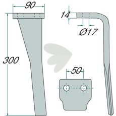 Rotorharvetand til Sicma, Moreni, Pöttinger og Landsberg til effektiv bearbejdning.