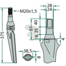 Rotorharvetand til Rau, Krone, og Lely som sikrer effektiv jordbearbejdning.