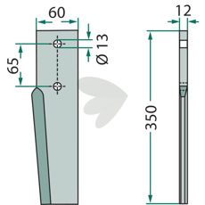 Breviglieri rotorharvetand 350mm til effektiv markbearbejdning.