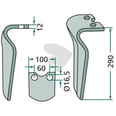 Morra rotorharvetand med specifik gevind, perfekt til professionelt brug.