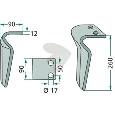 Breviglieri rotorharvetand, 260mm, kraftfuld til jordbearbejding.