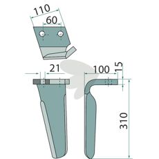 Højre rotorharvetand Fe7U00033, optimal for at opnå de bedste resultater.