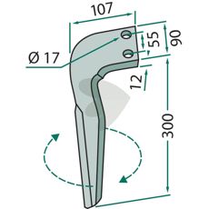 Frandent rotorharvetand 90x300mm, optimal til effektiv dyrkning.