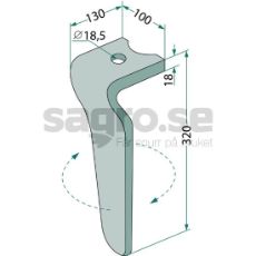 Rotorharvetand kompatibel med Accord, Kverneland og Maletti-maskiner.