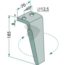Muratori rotorharvetand, designet for robust og holdbar anvendelse i landbruget.