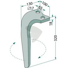 Rabe rotorharvetand, passer til artikler 84231801 og 84231803, holdbar og effektiv.