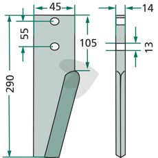 Komplet sæt af højre og venstre rotorharvetand til effektiv bearbejdning.