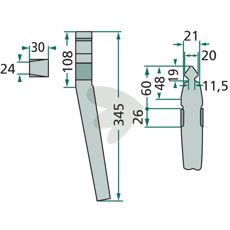 Befa rotorharvetand 30X345mm, ideel til jordbearbejdning og udjævning.