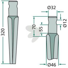 Rau og Pegoraro rotorharvetand, perfekt til tung jordbearbejdning.