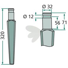 Kongskilde rotorharvetand, perfekt til højtydende jordbearbejdning.
