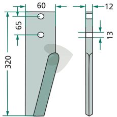 Højre og venstre rotorharvetand, robust design for optimal ydeevne.