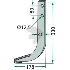 Fræsekrog med hårdmetallegering, RS1898, til langvarig anvendelse.