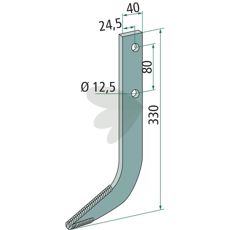 Hårdmetallegeret fræsekrog, mål 330x40x12,5 mm, til høj præcision.