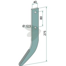 Hårdmetallegeret fræsekrog 275x40x12,5 til effektiv jordbearbejdning.
