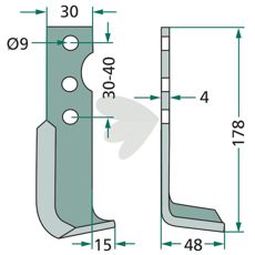 Jordfræserkniv designet til Solo, c-c 30-40mm, giver fremragende resultater.