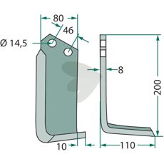 Jordfræserkniv Sovema, 46mm c-c, perfekt til både hjemme og professionel brug.