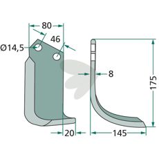 Jordfreserkniv Sovema, 46mm c-c, ideel til havearbejde og dyrkning.