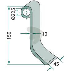 Slagle Stoll 150X45mm, robust konstruktion for effektivt markarbejde.