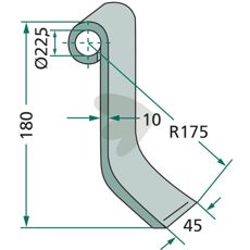 Slagle Stoll 180mm, perfekt til kraftfuldt slaglearbejde inden for landbrug og konstruktion.