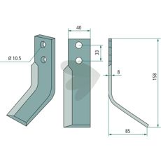 Jordfræserkniv Zappator med dimensionerne 33mm og 10,5mm hul.