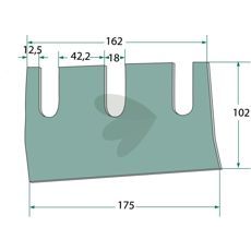 Højre diagonal kniv til majs, effektiv ved høstarbejde.