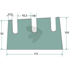 Venstre diagonal kniv til majs, designet til optimal skæring.