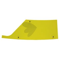 Højre slidplade forneden, konstrueret til at modstå slid ved brug.