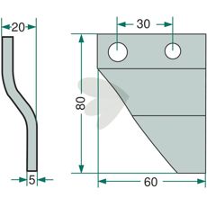 Rydder til venstre side, designet til effektiv hugst.
