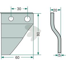 Rydder til højre side, ideel til hurtige rydninger.