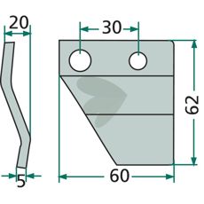 Venstre rydder til effektiv skæring og hugst.