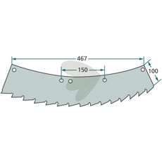 Højredrejende savkniv, ideel til præcisionsarbejde inden for landbrug.