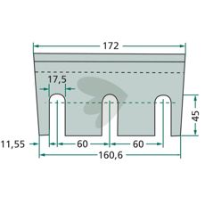 Kniv med hård belægning til græs, varenummer Z49622, ideel til effektiv græsslåning.