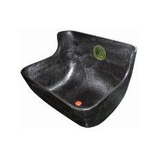 Fodertrug i sort til frontmontering, ideel til effektiv fodring.