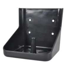 Antracitfarvet plastik saltstensholder til 10 kg sten, let og holdbar.