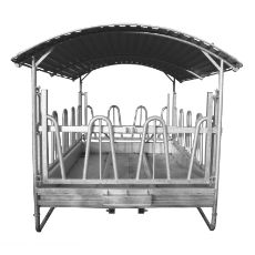 Foderhæk med tag 12 ædepladser, beskytter foder mod vejr og spild.