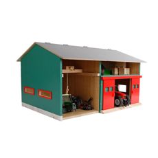 Model af et gårdsværksted i skala 1:32, perfekt til samlere.