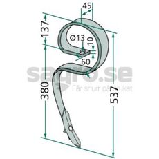 Agrilla Super pind kompletteret med skær og skrue til direkte brug.