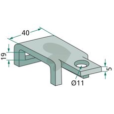 Beslag 40X19, perfekt tilpasset til ramme med dimensioner 40X10.
