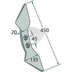 Skær med en radius på 300 mm og hulafstand på 45 mm, perfekt til præcision.