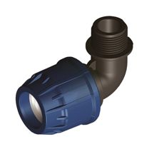 Vinkelrør skruekobling 1" for stærk og sikker rørtilslutning.