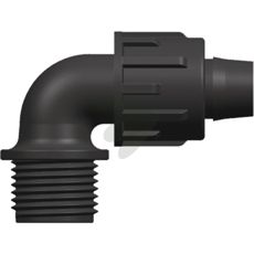 Vinkelrør skruetilkobling 16 x 3/4" forbinder rør med høj præcision.