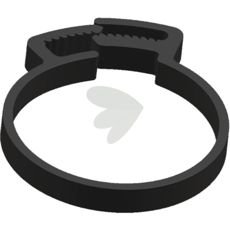 Slangeklemme 16 til sikkert at fastgøre og holde slanger på plads.