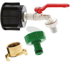 Adaptersæt i messing til kugleventil IBC, øger tilslutningsfleksibiliteten.