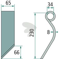Skær højre Grimme 230X65mm, ideel til effektiv landskabspleje.