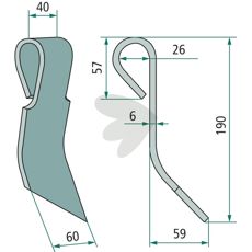 Venstre ukendelskniv, perfekt til bekæmpelse af ukrudt i landbrugsmiljøer.