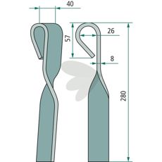 Ukendelskniv model 7808, effektiv til ukrudtskontrol i landbrug og haver.