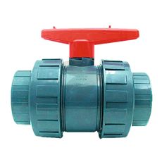 Kugleventil Ø 50 mm i PVC, ideel til industrielle anvendelser.