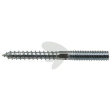 M8x80mm dobbeltgevindet skrue, ideel til fastgørelse i både træ og metal.