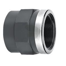 Kvalitets PVC-U muffe med indvendig gevind, designet til ottekantsystemer.
